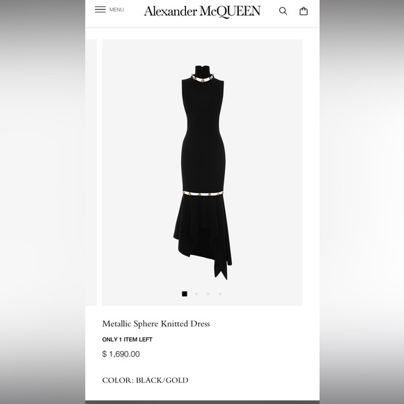 Alexander McQueen Metallic Sphere Knitted Dress - Picture 3 of 3